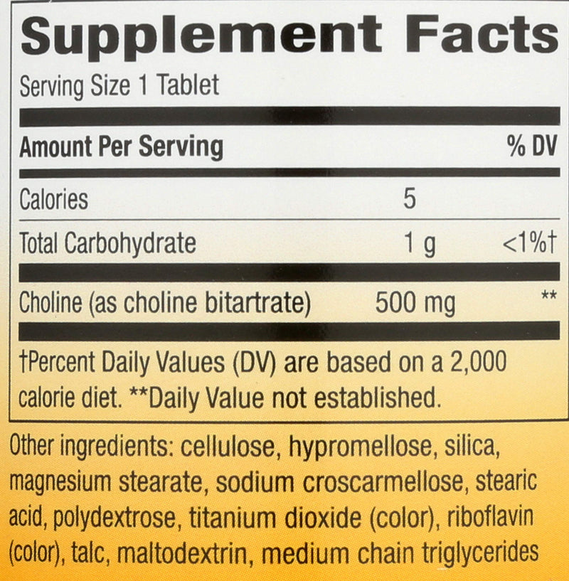NATURE'S WAY Choline 500mg 100 Tablets