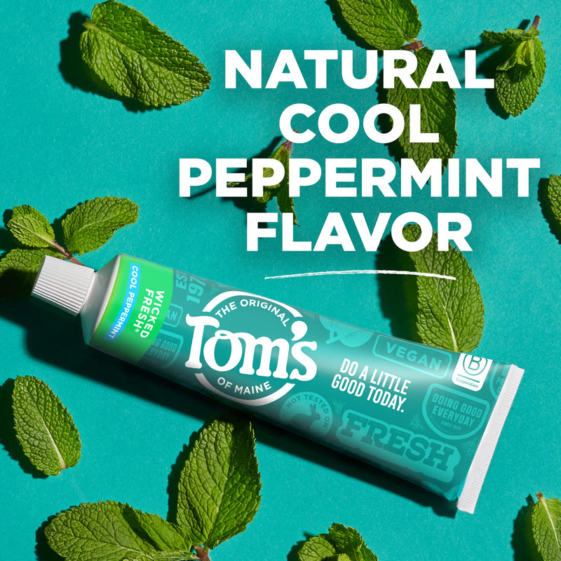 [Australia] - Tom's of Maine Wicked Fresh! Natural Fluoride Anticavity Toothpaste, 3 Pack, 4.0oz Peppermint 4 Ounce (Pack of 3) 