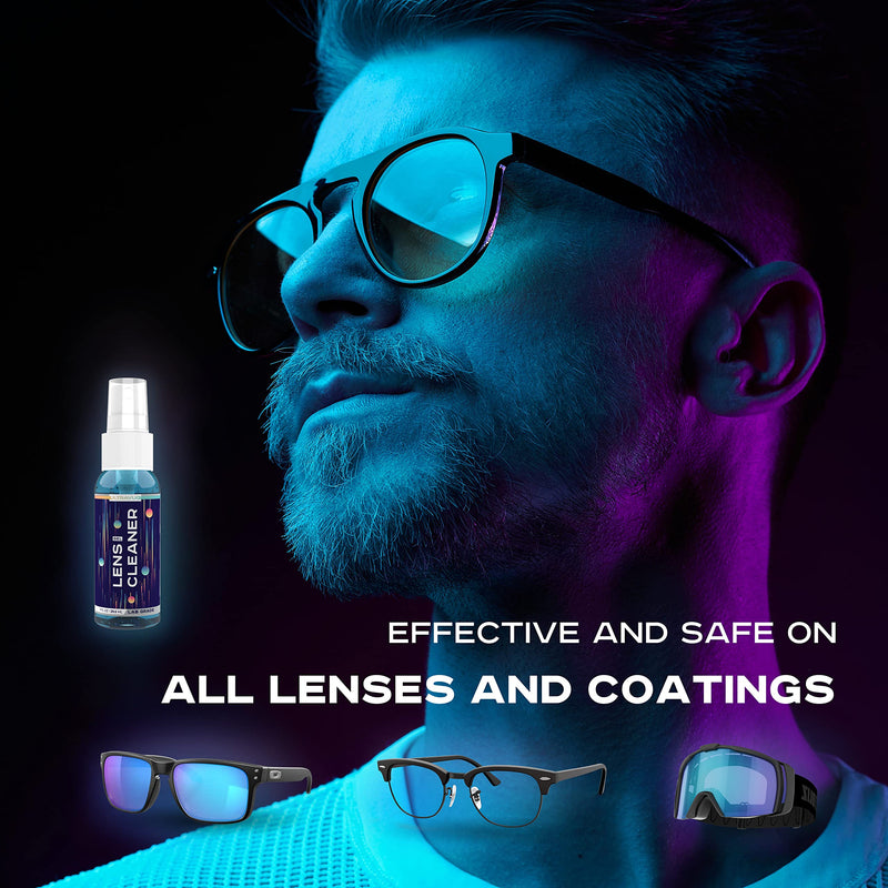 [Australia] - Eyeglass Gel Lens Cleaner Spray Kit - 2 x 8oz and 1 x 2oz Gel Eyeglasses Cleaner Spray Bottle + 2 Microfiber Cloth for Cleaning - Safe for All Lenses (AR Coated Included) 8oz x 2oz Gel Spray + 2 Microfiber Cloth 