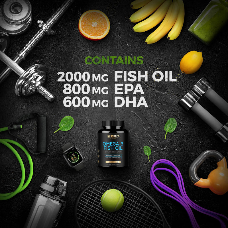 Magnesium Complex and Omega 3 Fish Oil - Magnesium Citrate 500MG – Fish Oil 2000mg, 800mg EPA and 600mg DHA - Muscle Relaxation, Sleep and Energy, Bone Health, Brain, and Heart