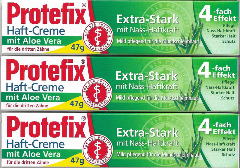 [Australia] - Protefix Extra-Strong Aloe Vera Adhesive Cream 47g Pack of 3 (3x 47g) 