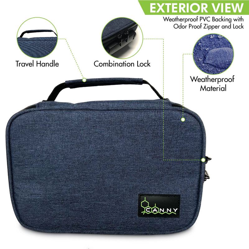 CANNY Smell Proof Case – Large Odor Eliminating Travel Pouch. Locking Bag – Odorless Container with Bamboo Charcoal and Activated Carbon - Storage Medicine Lock Lunch Box