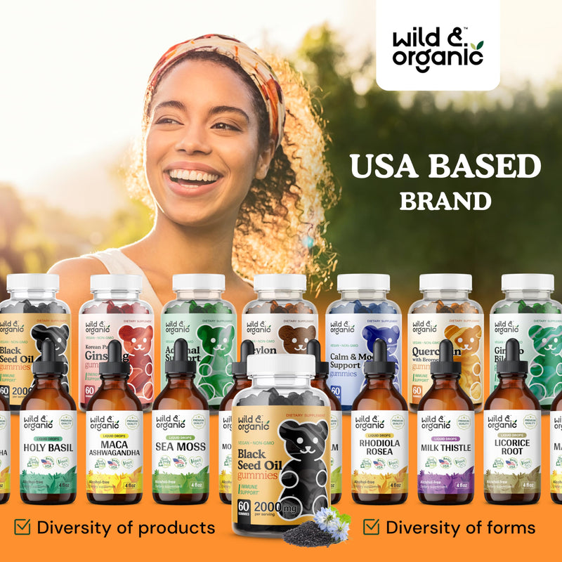 [Australia] - Wild & Organic Black Cumin Seed Oil Gummies 2000mg - Nigella Sativa Supplement with Omega 3, 6, 9 Fatty Acids - Vegan, Non-GMO - 60 Chews 