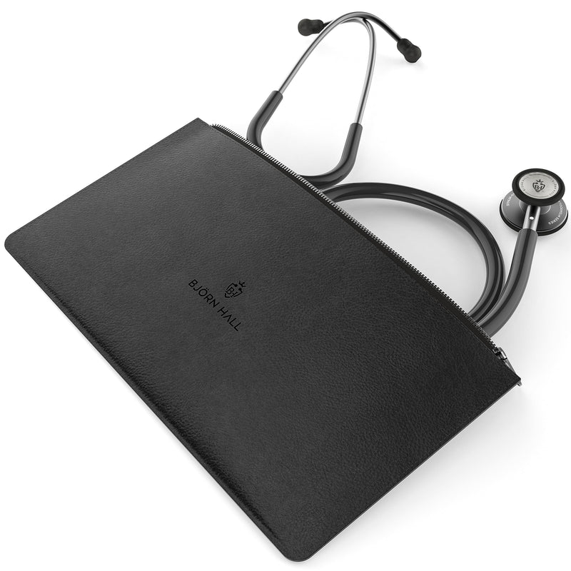[Australia] - Scandinavian Classic Matte Black Stethoscope | Lightweight 5.1oz All Black Stethoscope | Stainless Steel Dual Head Turnable Chestpiece | Nursing Stethoscope | Black Tube 29in | MBB Matte Black - Black 