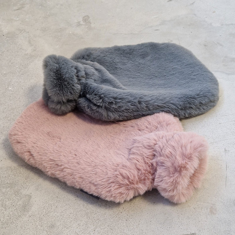 [Australia] - Fashy hot water bottle with cover made of high-quality imitation fur, 2.0L alabaster 
