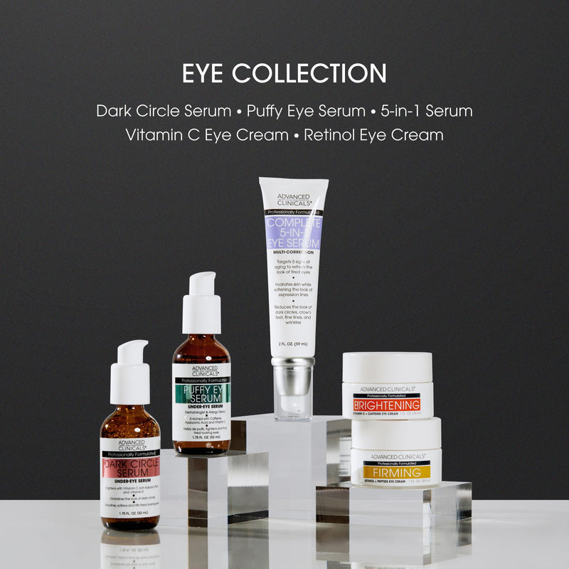 Advanced Clinicals Brightening Vitamin C + Caffeine Eye Cream For Dark Circles Treatment, Dark Spots, & Puffiness, Under Eye Face Moisturizer, 1 Fl Oz Brightening Vitamin C Eye Cream 1 Fl Oz (Pack of 1)