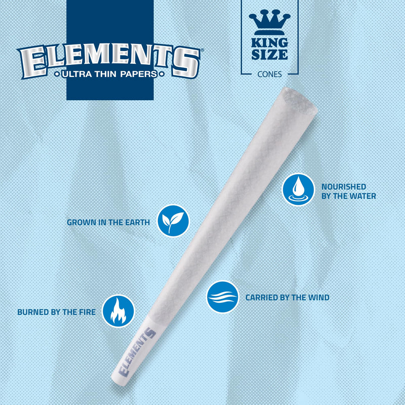 [Australia] - Elements Ultra Thin Rolling Paper Cones King Size | 100 Pack | Pre Rolled with Tips and Packing Tubes Included 100 Count (Pack of 1) 