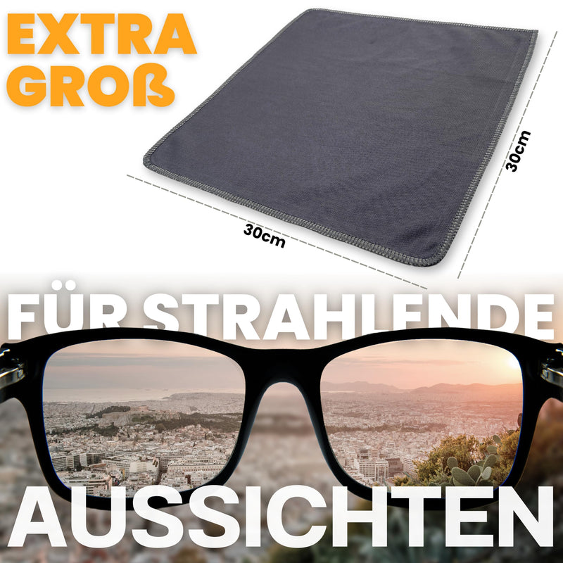 [Australia] - GLANTEX 3X Premium Microfiber Cloth Optical Quality 30x30cm for Cleaning Glasses, Tablets, Mobile Phones, Displays, Cameras | Glasses cleaning cloths, display cloths, cleaning cloths | Microfiber cloths 3 pieces 