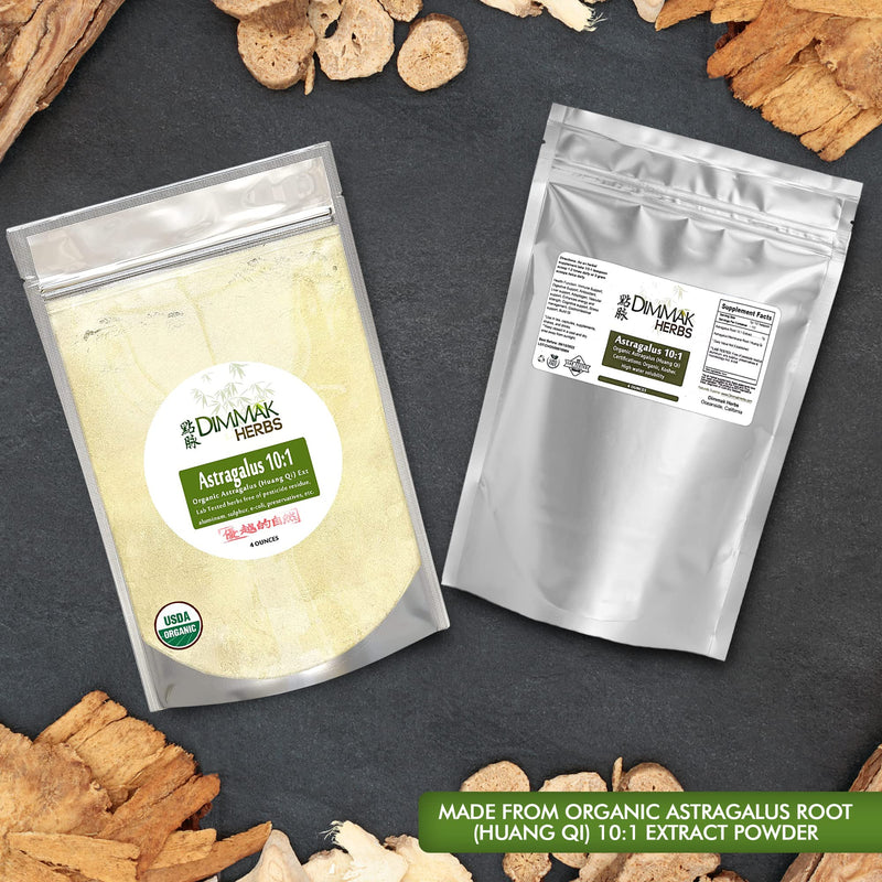 [Australia] - Organic Astragalus 10:1 Extract Powder | Huang Qi Concentrate Granules | Lab Tested, USDA Organic 4oz / 112g by Dimmak Herbs 