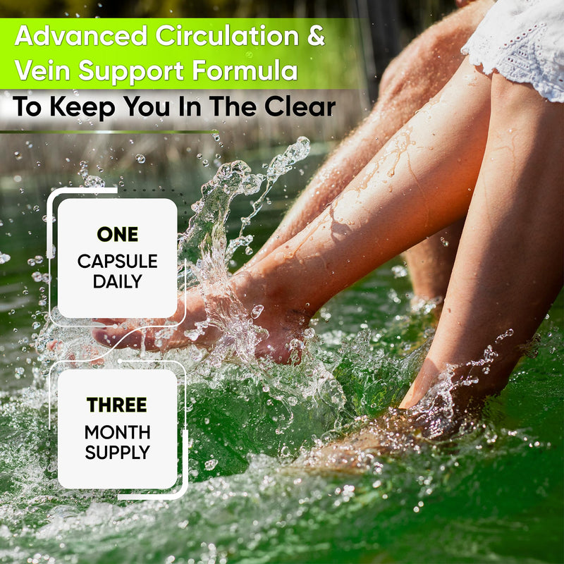 [Australia] - Best Blood Circulation Supplements and Vein Support-Blood Flow, Leg Circulation, Heart Health, and Varicose Veins.with Butcher's Broom, and Diosmin.Helps Reduce Swelling & Discomfort in Legs.90 Caps. 