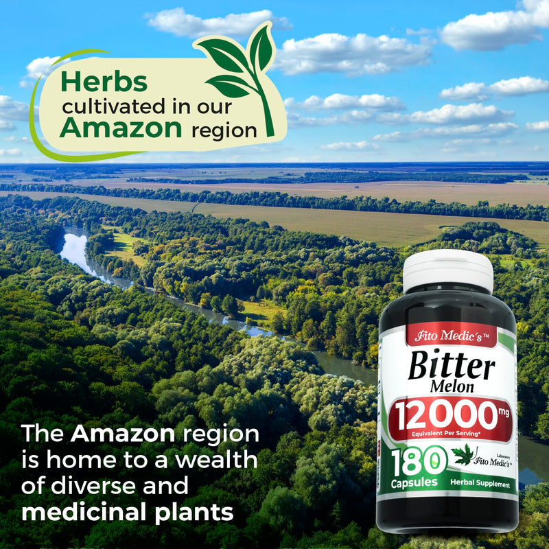 [Australia] - FITO MEDIC'S Lab | Bitter Melon Extract 600 mg (20:1 Concentrate) per 3-Capsule Serving | Derived from 12,000 mg Whole Fruit | 180 Count 
