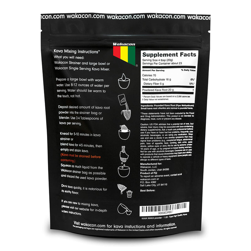 [Australia] - Kava Waka Powder – Authentic, Noble Kava Root Powder from Fiji – Premium, Responsibly Sourced, 16 Oz 