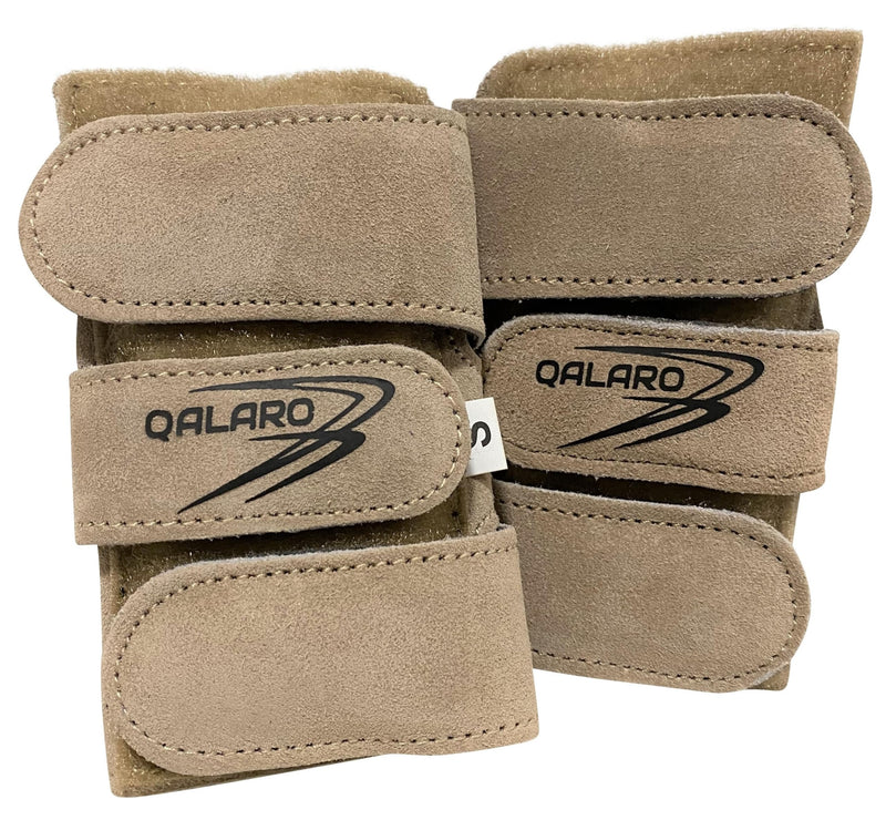 [Australia] - Suede Wrist Supports (Pair) with Bag | Gymnastics, Acrobatics, Cheer Adjustable Wrist Guards | Wrist Injury Prevention | Wrist Support Brace Hand Wraps Sand Large 