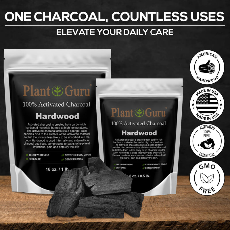 [Australia] - Plant Guru Activated Charcoal Powder 4 oz. HARDWOOD - Food Grade Kosher Non-GMO - Teeth Whitening, Facial Mask and Soap Making. Promotes Natural Detoxification and Helps Digestion 