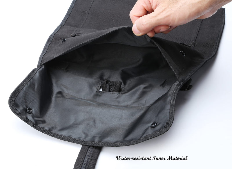 [Australia] - Urine Drainage Bag Holder Bag Cover with Zipper Pipe Sleeve & Adjustable Shoulder Strap (Black) Black 