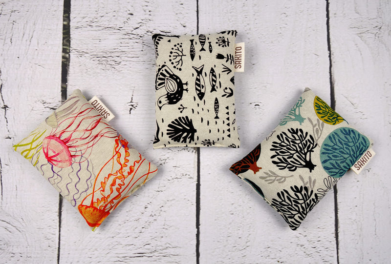 [Australia] - 2(pcs) grain pillow microwave (14x10 cm) - heat pillow microwave - microwave-safe heat pillow for children - grain pillow small - grain pillow neck - heat-cold therapy - wheat and lavender trees 