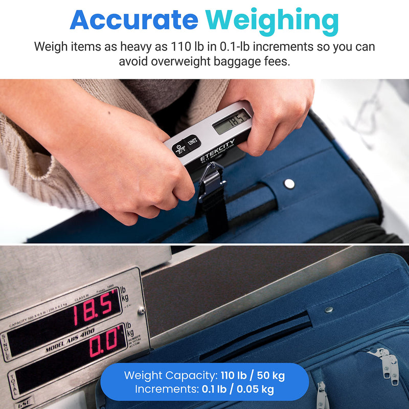Master Lock 4689Q TSA Approved Luggage Lock, 4 Pack, Colors May Vary & Etekcity Luggage Scale, Digital Weight Scales for Travel Accessories Essentials