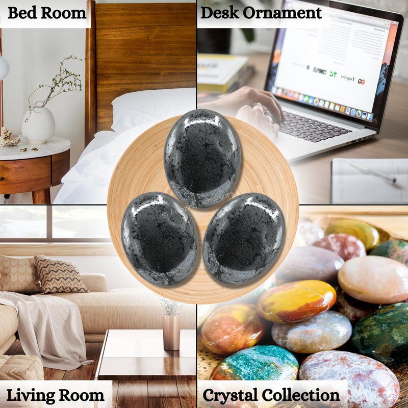 [Australia] - Hematite Crystals and Healing Stones - Large Palm Stone Crystals Piedra - Crystal for Good Luck, Balanced Positive Energy, Meditation - Unique Stocking Stuffers and Birthday Gifts for Women, Men Hematite 