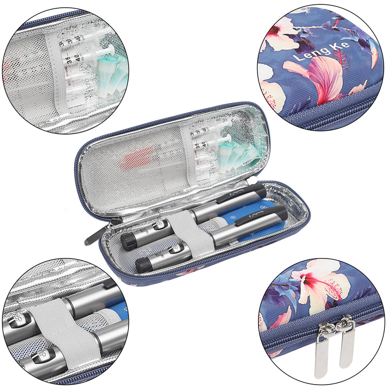 [Australia] - JAKAGO Insulin Cooler Bag, Portable Insulin Pen Bag with 2 Nylon Ice Packs for Diabetes Accessories & Cooler Diabetes Medication (Flower) Flower 