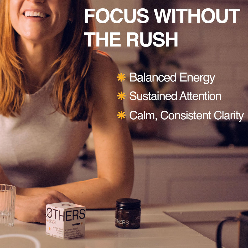 ØTHERS Focus+ Nootropic Supplement | Support Clarity, Energy & Mental Balance Without Jitters | Lion’s Mane 15:1, L-Theanine, Rhodiola Rosea, Bacopa Monnieri | 120 Micro Tablets | UK Made