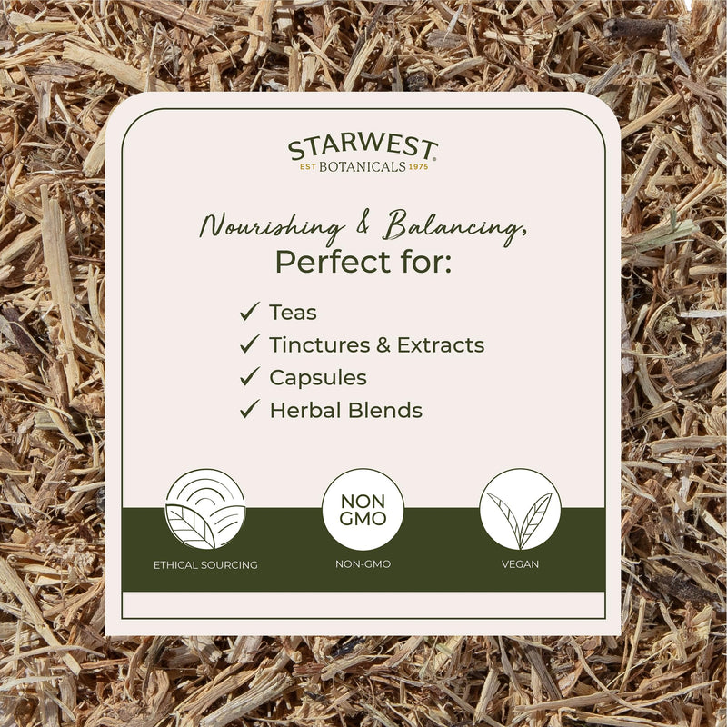 [Australia] - Starwest Botanicals Nettle Root Organic - Dried Stinging Nettle Root, Loose Leaf Herb for Tea, Soups, Stews, & Broths, Urtica Dioica, Cut & Sifted, Certified Kosher, Non-GMO - 4 oz Pouch 