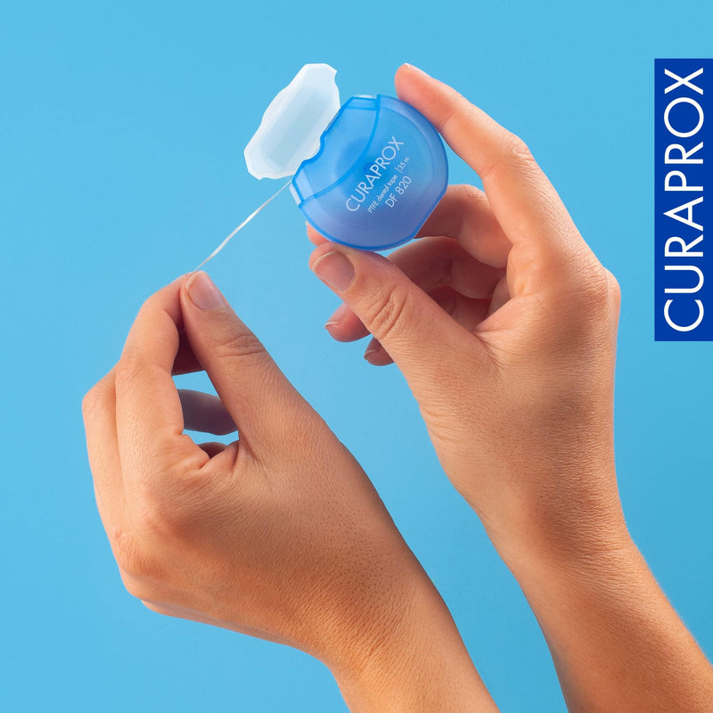 Curaprox DF 820 Dental Tape – PTFE Floss Tape for Tight Spaces | Tear-Resistant with Smooth Glide | 35 Metres | Swiss Made