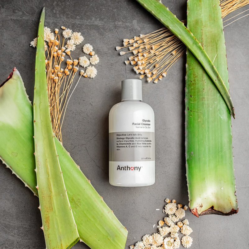 [Australia] - Anthony Glycolic Facial Cleanser for Men, Daily Exfoliating & Hydrating Face Wash, Shave Prep, Non-Foaming, Deep Cleansing, Gentle on Sensitive Skin, Removes Dirt & Oil, Smooths Texture, 8 Fl Oz 8 Fl Oz (Pack of 1) 
