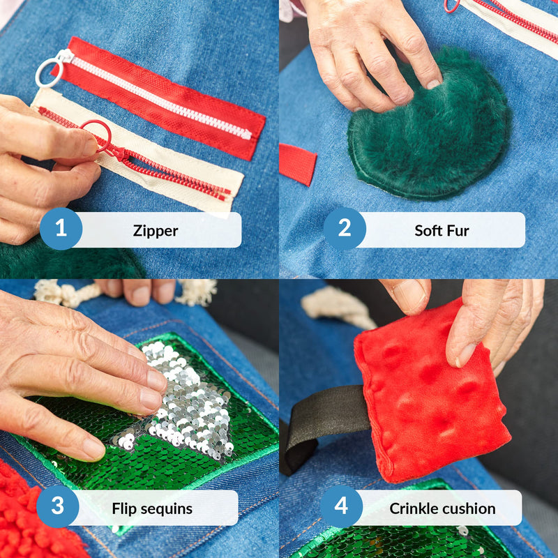 [Australia] - Nest apron | Nest blanket for dementia sufferers | Seniors & Dementia Employment Hands | Dementia blanket | Toys for people with dementia | Sensory Blanket | Fidget Apron Blue 