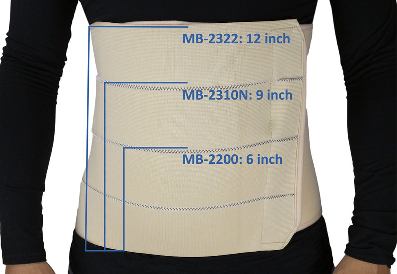 ObboMed® MB-2200M 2-Panel Elastic Postpartum Girdle/Postoperative Abdominal Binder Belt, Injuries support, Post pregnancy, Post-Surgical, Hernia, Belly Wrap Brace–Trimming Waist(M: 34 – 39 inches) M: 34 – 39 inches