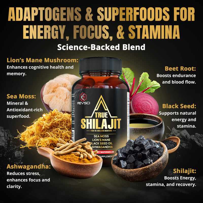 [Australia] - Himalayan Natural Shilajit Gummies for Men ‚Äì Made in USA, True Gold Pure Himalayan Shilajit for Men Gummies, Energy & Focus Support with Ashwagandha & Sea Moss, Vegan, 60 Count 