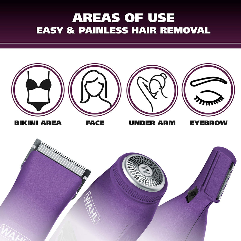 [Australia] - Wahl Pure Confidence Rechargeable Electric Trimmer, Shaver, & Detailer for Smooth Shaving & Trimming of The Face, Underarm, Eyebrows, & Bikini Areas – Model 9865-100 