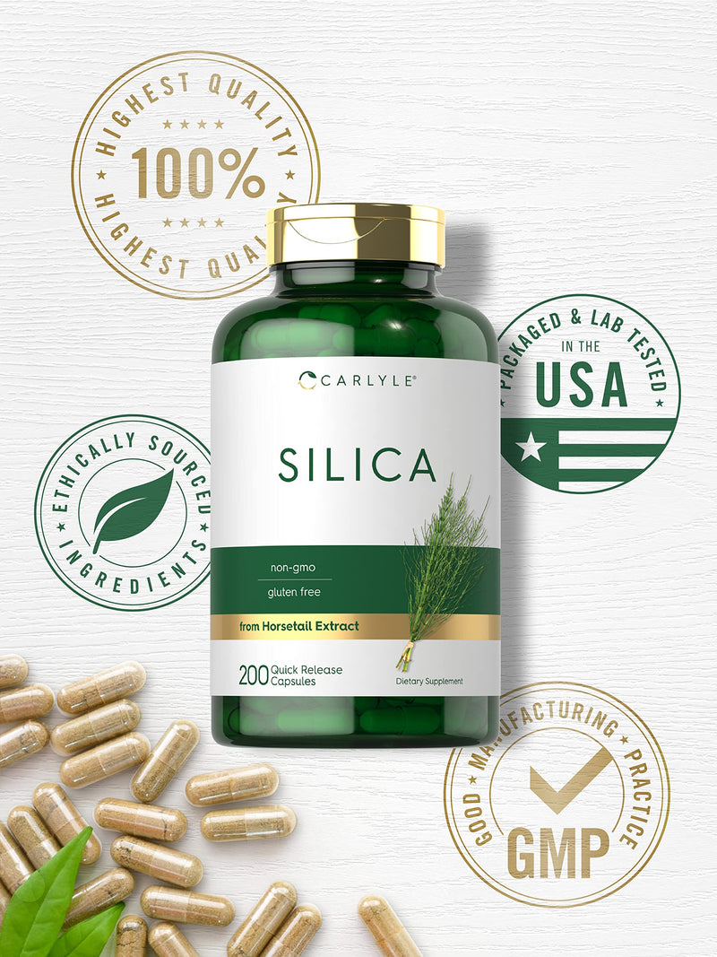 [Australia] - Carlyle Silica Supplement Capsules | 200 Count | from Horsetail Extract | Non-GMO & Gluten Free 