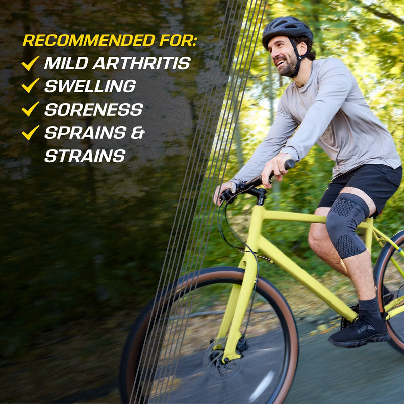 FUTURO Premium Compression Knee Sleeve with Stabilizers, Removable Stabilizers, Advanced Customizable Compression Sleeve, for Mild Arthritis, Swelling, Soreness, Sprains, and Strains, Large