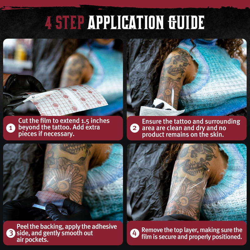 [Australia] - Hustle Butter Second Skin Tattoo Wrap - 9.8 Inches x 2.2 Yards - Transparent Adhesive Roll - Easy Removal, Mess-Free Body Art Wrap - Breathable & Latex-Free - for Medium Tattoo Aftercare Medium Roll (9.8 in x 2.2 yd) 