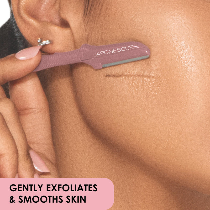 JAPONESQUE Precision Dermaplaner Facial Razors – 2pk 6 Piece Set, Eyebrow and Facial Hair Single Blade Razors for Women and Men, 2pk, 6ct.