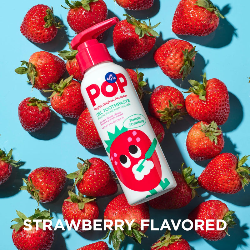 [Australia] - POP Kids Gel Toothpaste Pumpin Strawberry (Pack of 2) 