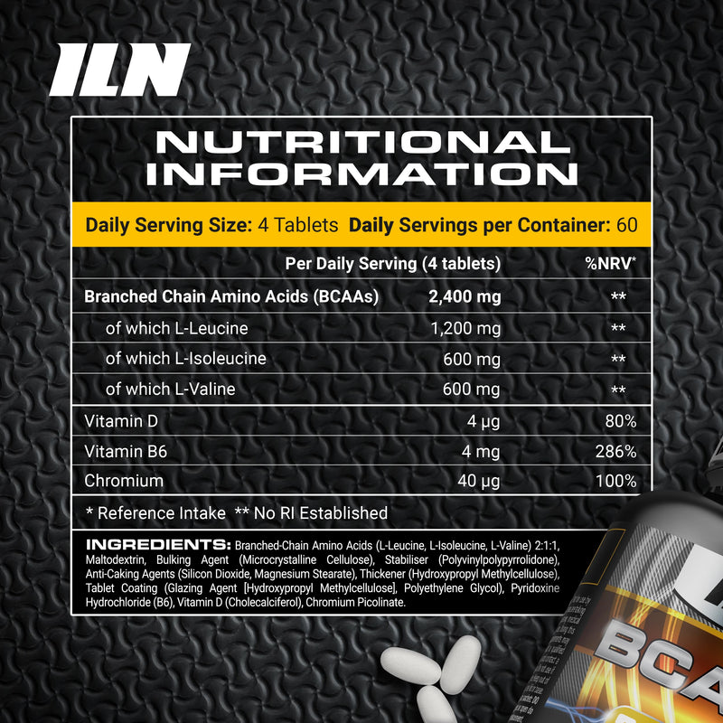 BCAA Tablets (240 Tablets) - 2400mg BCAAs per Serving (Amino Acid Supplements) - BCAA Capsules with Vitamin D - Amino Acids Suitable for Vegetarians 240 count (Pack of 1)
