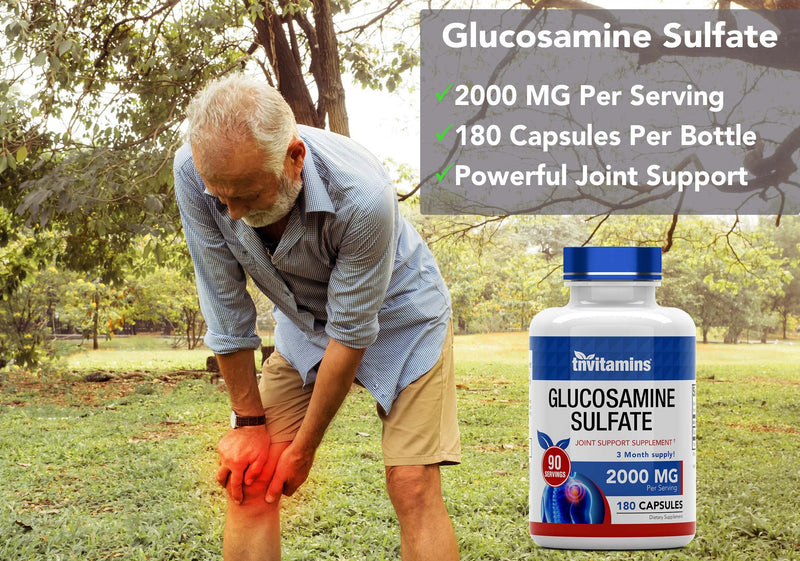[Australia] - Glucosamine Sulfate Capsules 2000 MG (180 Count) | Joint Support* Supplement for Women & Men | Produced in The USA | Promotes Flexibility & Mobility 