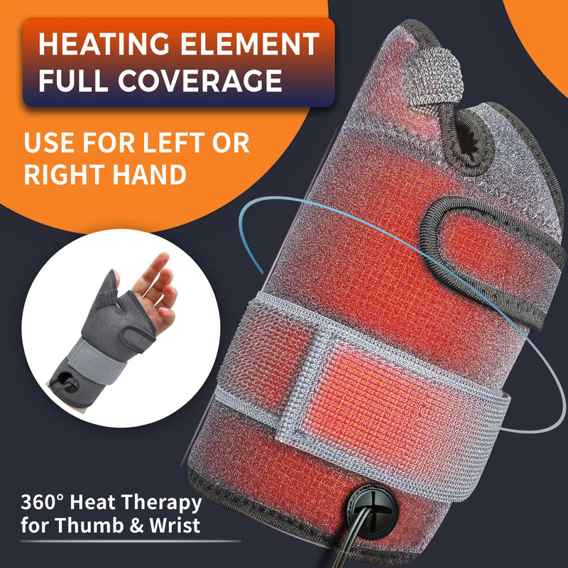 [Australia] - Electric Thumb & Wrist Heating Pad for Hand Arthritis with 3 Heat & 5 Timer Settings, Heated Wrist Wrap for Carpal Tunnel Syndromes, Tendonitis Left/Right Hand Pain Relief(S) Gray S 