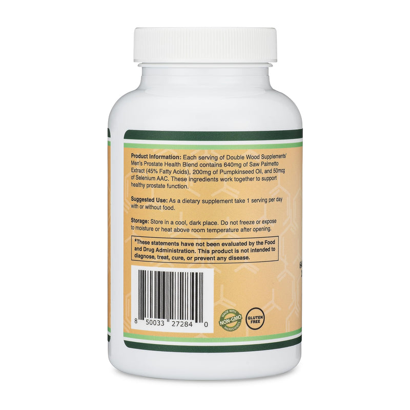 [Australia] - Prostate Support Supplement for Men's Health (120 Capsules) One Serving per Day for 30 Days Supports Prostate Function and Urinary Control (Saw Palmetto, Pumpkin Seed Oil, Selenium) by Double Wood 