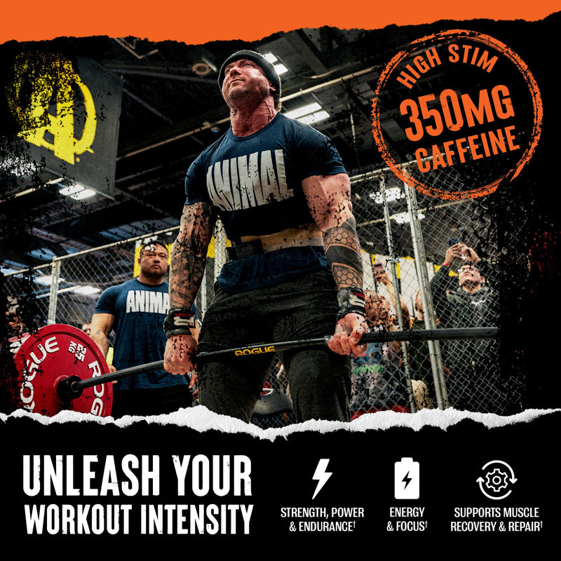 ANIMAL Fury Pre Workout Blue Raspberry – Training Booster with BCAA, beta-Alanine, citrulline & 350 mg Caffeine – Sugar-Free pre-Workout Powder – for Focus, Pump & Energy – 30 Servings
