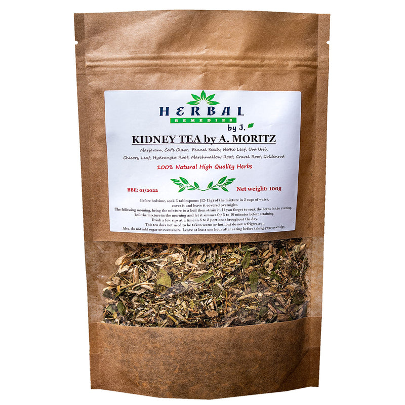 Kidney Tea UTI Urinary Detox Support - Herbal Remedies by J. - Stones Relief Infection Treatment - Nettle Marshmallow Gravel Root Uva Ursi -100g Loose Formula, Natural Remedies