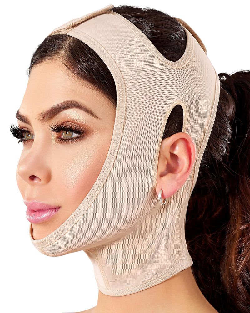 Shape Concept 301 Chin Strap Support Band Neck Bandage Face Chin High Compression Large Beige