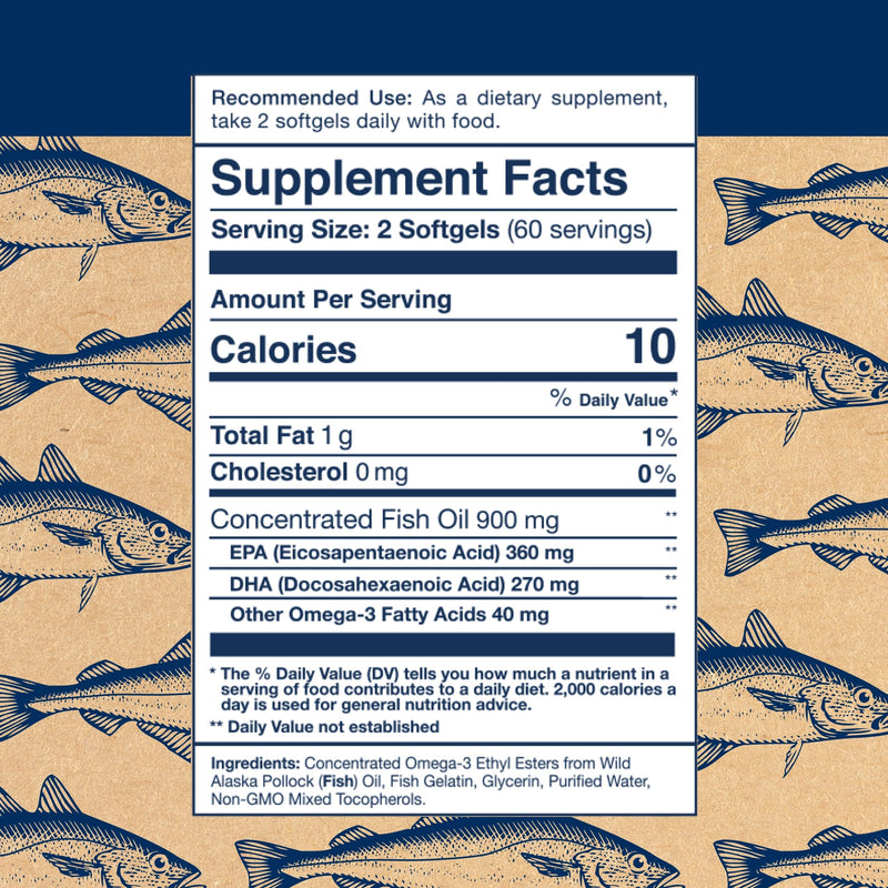 [Australia] - Wiley's Finest Wild Alaskan Fish Oil Easy Swallow Minis - Omega-3 Fish Oil Supplement for Adults and Kids - Double-Strength 630mg EPA and DHA Natural Supplement - 120 Mini Softgels (60 Servings) 120 Count (Pack of 1) 