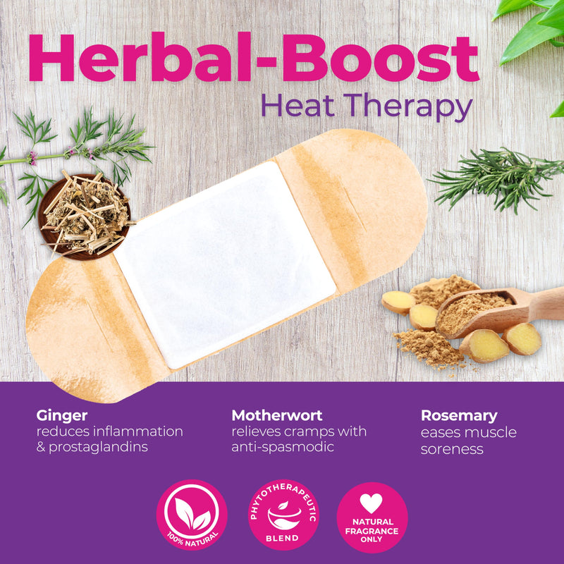 [Australia] - Herbal Period Heat Patches, Tailored for Heavy Flow (10 Pack) – 8hr Long-Lasting, Drug-Free Heating Patches for Menstrual Cramps, Bloating & Back Strain – Skin-Safe, Strong Hold, On-The-Go PMS Relief Heavy Flow (Pack of 10) 