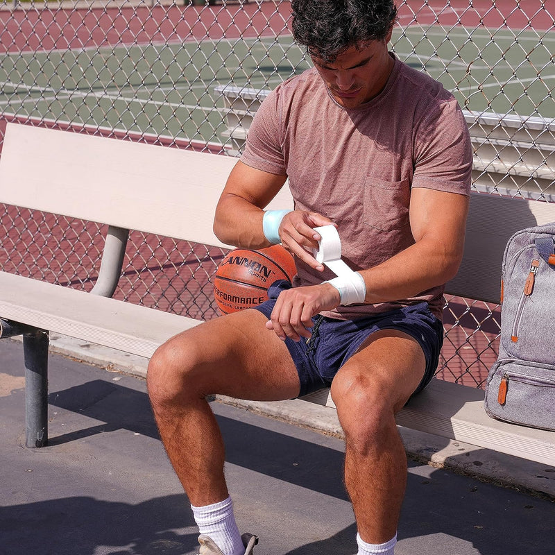 [Australia] - Premium Athletic Tape - Easy Tear, No Residue, Strong Support - Hypoallergenic & Breathable - Ideal for Sprains, Strains, First Aid (1.5in x 45ft Each), Pack of 3 (White) White 