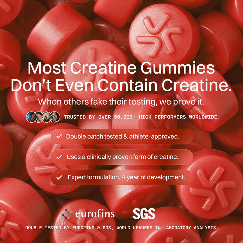 Creatine Monohydrate Gummies 5000mg – 90 Vegan Sugar-Free Gummies, Lab Tested with COA, Pre-Workout & Muscle Recovery for Men & Women, 1 Month Supply Strawberry Burst