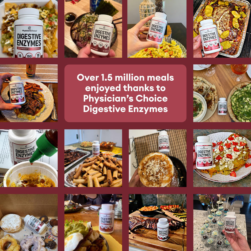 [Australia] - Physician's CHOICE Digestive Enzymes - Multi Enzymes, Bromelain, Organic Prebiotics & Probiotics for Digestive Health & Gut Health - Bloating & Meal Time Discomfort - Dual Action - All Diets - 30 CT 