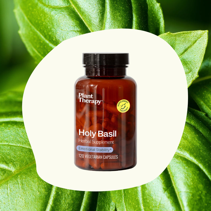 [Australia] - Plant Therapy Holy Basil Herbal Supplement Capsules, Supports Emotional Stability & Positive Mood, Combats Fatigue & Mental Tension, 120 Vegetarian Capsules 