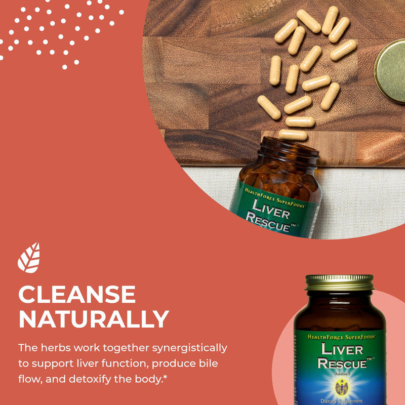 [Australia] - HealthForce SuperFoods Liver Rescue - Natural Liver Cleanse - Liver Health Formula with Milk Thistle & Dandelion Root - Gluten-Free & Vegan - 120 Capsules 120 Count (PACK of 1) 